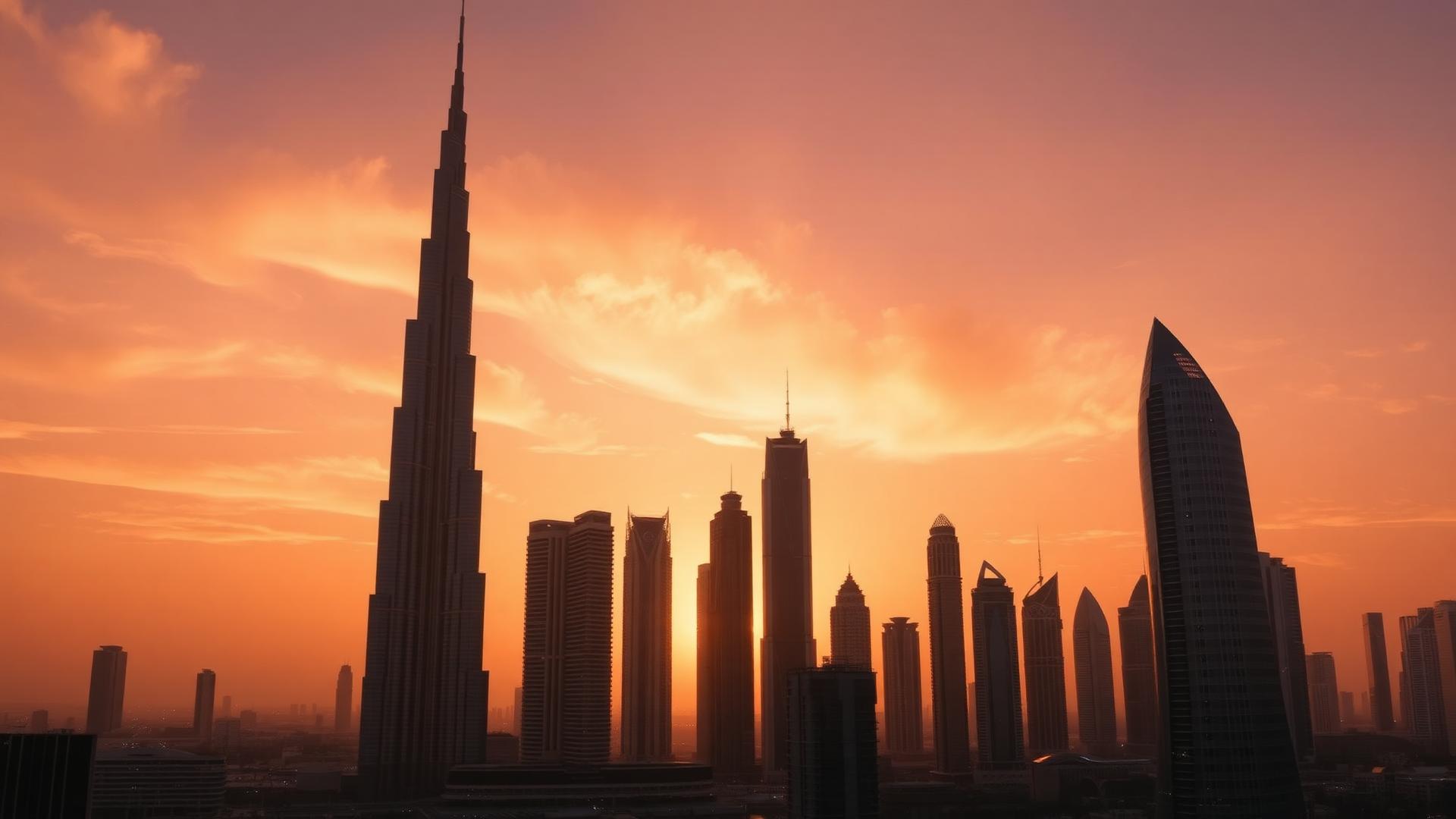 Dubai International Airport cinematic view