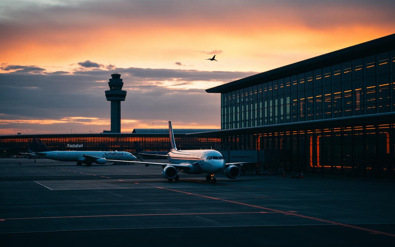Frankfurt Airport cinematic view