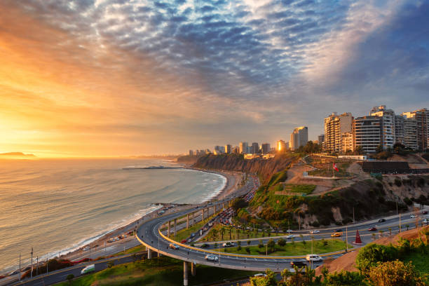 Lima, Peru — sunset over the coastal cliffs