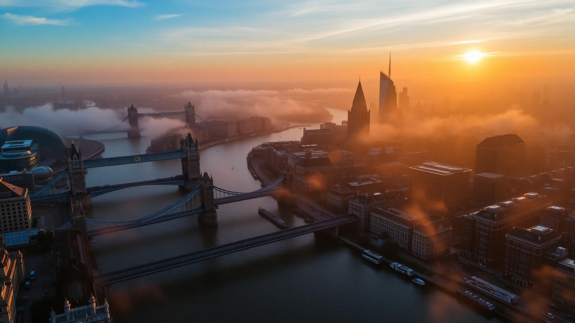 Heathrow Airport cinematic view