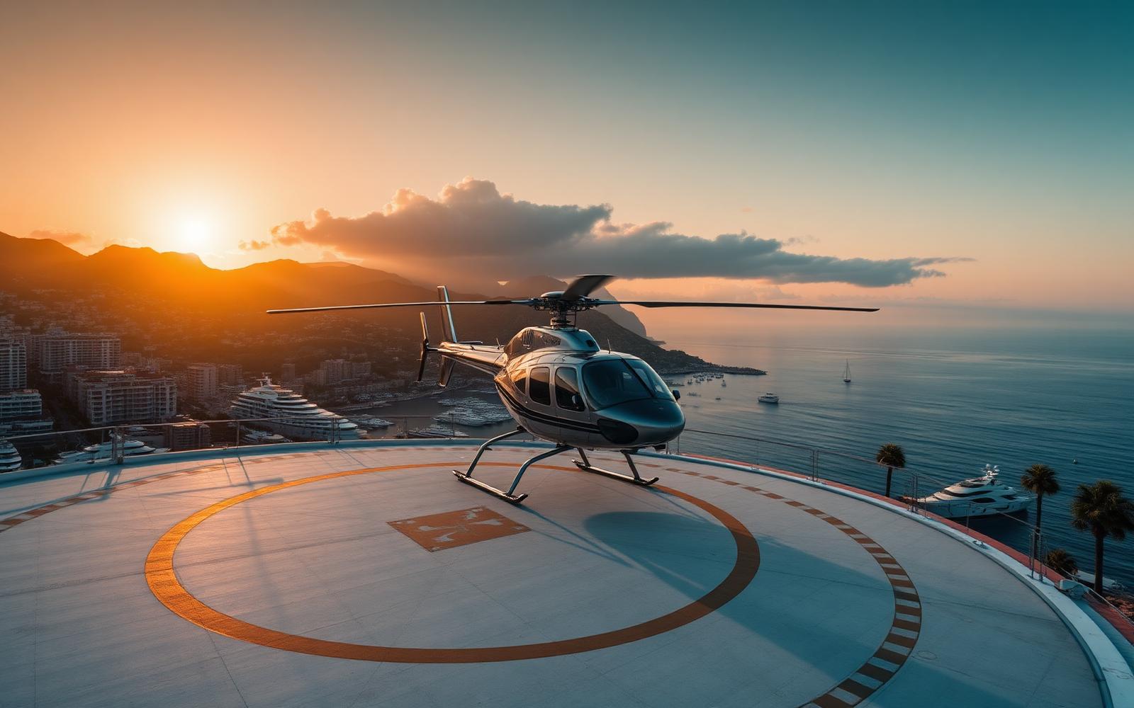 Monaco Heliport cinematic view